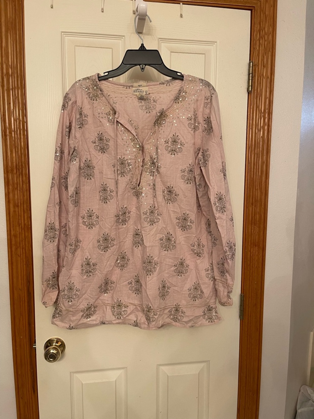 Old Navy Blush Pink Embroidered Sequin  Tunic XXL